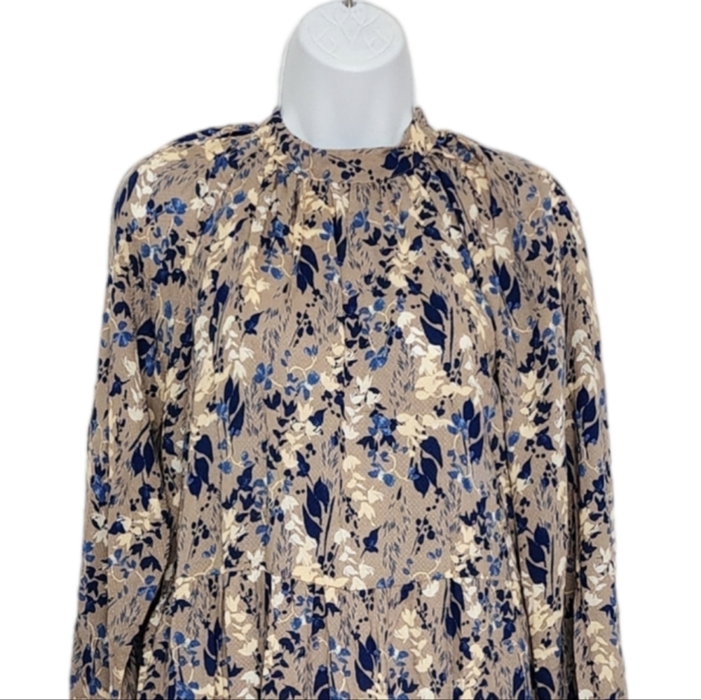 A New Day Tiered Floral High-Neck Lightweight Maxi Dress OVERSIZED Size Small. - Picture 5 of 11